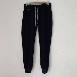 Figs Scrub Pants Zamora Jogger Womens Small Black Stretch Taper Nursing Medical
